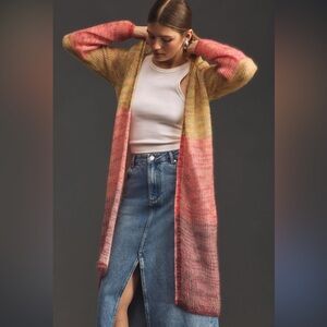 NEW By Anthropologie Spacedye Wool Blend Duster Cardigan Sweater